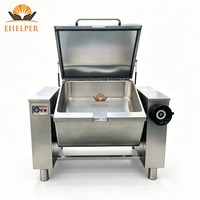 Wajan Bratt Pan Manual Elektrik dengan Dasar Stainless Steel 80L-320L, Wajan Penggorengan Komersial untuk Nasi Goreng, Steak, Ayam Goreng