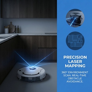 Robot aspirateur et serpillière humide et sèche, forte aspiration 1000-1499Pa, application intelligente, télécommande, appareil de nettoyage domestique - Product Image 6