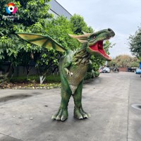 Costume de dinosaure réaliste grandeur nature pour adulte, avec pattes cachées, type marionnette, costume de dragon occidental
