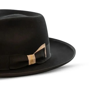 Chapeau Fedora en feutre de laine noir à large bord, chapeau de cérémonie vintage pour adulte, idéal pour les fêtes et les voyages - Product Image 5