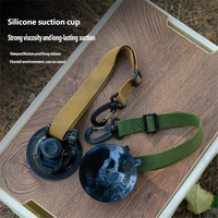 Sangle de fixation extérieure en silicone avec ventouse et mousqueton, robuste, en sangle de nylon réglable, pour équipement de camping et fixation de tente
