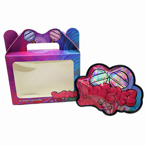 Trong kho thiết kế mới màu hồng Lollipop Mylar hộp và túi cho edibles mùi bằng chứng với cửa sổ hộp - Product Image 3