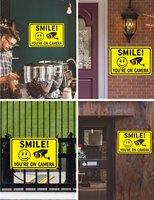 Panneau réfléchissant « SMILE You're on Camera » – Panneau d'alerte de sécurité durable pour les zones commerciales et résidentielles américaines et canadiennes