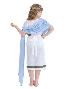 Cosplay bambini mitologia greca Costume in bianco rosso <span class=keywords><strong>Toga</strong></span> romana per le prestazioni di carnevale abito lungo - Product Image 3