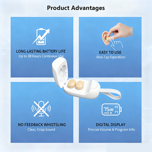Amplificateur <span class=keywords><strong>de</strong></span> son intra-auriculaire hypoallergénique Soft-Tip Device 20 + heures d'autonomie IPX-2 étanche pour les utilisateurs sensibles - Product Image 4