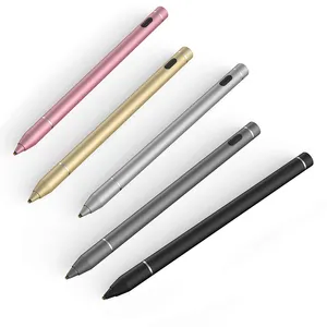 Kustom Pabrik latensi rendah asli tekstur multi-fungsi paduan aluminium pena Stylus aktif Universal untuk Tablet layar sentuh