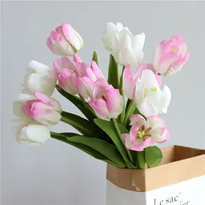 Decorative Flowers Artificial M120 Wedding Home Floral Decorative Artificial Mixed Flowers Real Touch Latex Silk Artificial Tulip Flowers Bulb Tulips Flower