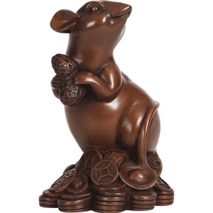 Figura de rata de la suerte de cobre púrpura de Copper World, animal del zodiaco hecho a mano, decoración del hogar, regalo de Año Nuevo Chino - Product Image 4