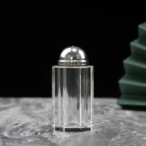 Grosir botol pengocok garam lada kristal berkilau stoples botol bumbu kaca untuk dekorasi dapur