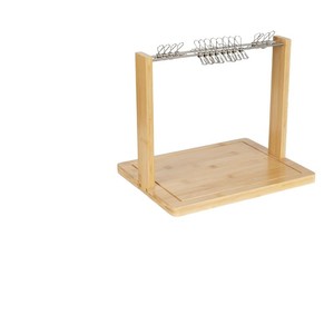 Bacon Clothesline Serving <b>Tray</b> Bamboo <b>Large</b> Drip Catcher Party Cheese Display Rack - Product Image 4