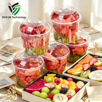 VEIKUN Bol jetable en PET de qualité alimentaire pour fruits, salades, coupes de fruits, desserts et soupes, boîte à emporter (8-32 Oz)
