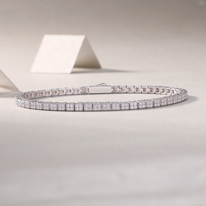 Bracciale Tennis in Argento S925 con Diamanti Moissanite di Varie Misure Ispirato alle Pop Star Stile da Festa Idea Regalo di Tendenza per Fan dell'Hip-Hop/Rock - Product Image 1