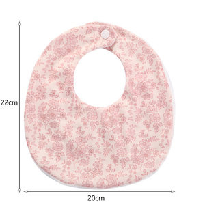 Nuovo arrivo bavaglini da <span class=keywords><strong>bambina</strong></span> con stampa floreale francese in cotone rotondo con <span class=keywords><strong>Bandana</strong></span> Double face impermeabile Super Soft Button - Product Image 5