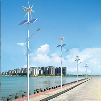 Lámparas Solares Integradas de 50w 60w 80w 100w con Turbina Eólica Híbrida, Panel Solar y Generador Eólico para Alumbrado Público de Alta Potencia