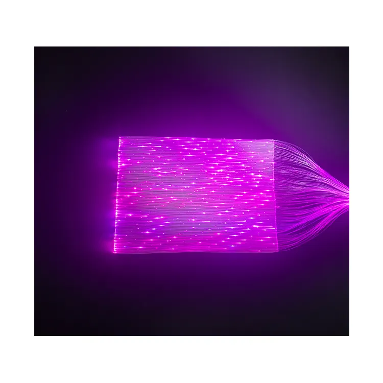 유연한 폴리 에스터 Led 빛 빛나는 광섬유 섬유 패션 빛 광학 패브릭 파티
