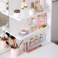 Nouvelle coiffeuse de luxe en bois blanc avec miroir, design contemporain, adaptable à tous les styles de décoration