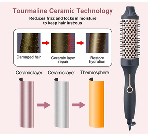 <span class=keywords><strong>Brosse</strong></span> <span class=keywords><strong>chauffante</strong></span> <span class=keywords><strong>lissante</strong></span> à trois barils chauffants, lisseur de cheveux 38 mm avec chauffage PTC, <span class=keywords><strong>brosse</strong></span> thermique haute performance pour boucler les cheveux - Product Image 3