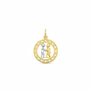 Collar del zodiaco de oro macizo de 14K, collar de Géminis, collar de oro, colgante de horóscopo, joyería fina para mujer, hecho en Turquía - Product Image 2