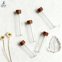 Botol Kaca Transparan Tubular 30mm dengan Tutup Sekrup Amber, Botol Dispenser Kopi Bubuk Obat, Logo Dapat Dikustomisasi