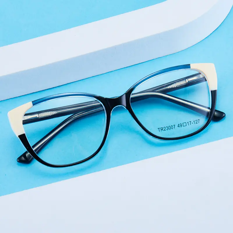 Moldura de óculos Finewell TR90 + CP para crianças, logotipo personalizado, alta qualidade, olho de gato exclusivo, 23007