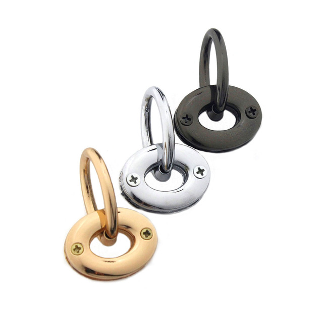 Cloxy DIY Metal Bag Making Supplies Oval Bag Hanger with O Ring Oval Shape Bag Side Edge Clamp Clip for Handbag Strap Connector