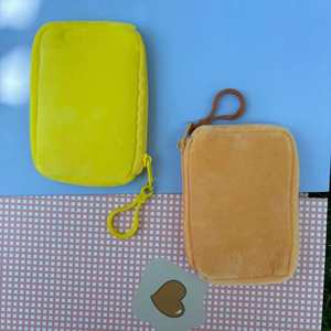 <b>Cute</b> Solid Color Square Plush Coin Purse, Candy Color Earphone Storage Pouch, Mini Zipper <b>Wallet</b> Promotional Gift for Students - Product Image 4