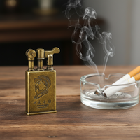 Encendedor de Cigarrillos JF-006 Jifeng, Estilo Vintage, Diseño Personalizado, de Metal y Latón, Recargable, con Llama Suave, Duradero