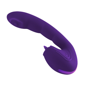 Vibromasseur Duo Pulse à 10 modes avec langue léchante en silicone, rechargeable par USB, étanche IPX6, faible bruit, masseur personnel - Product Image 4