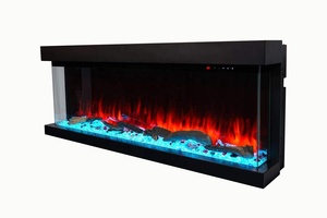 Cheminée électrique marron de 26 pouces avec affichage LED multicolore, télécommande, température réglable, utilisation domestique sécurisée - Product Image 2