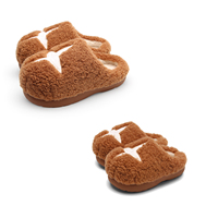 XIXITIAO Nouvelle Arrivée Chaussons en Peluche Champignon pour Couple, Unisexe, Doux et Chauds, Chaussures d'Intérieur Hiver pour Parents et Enfants