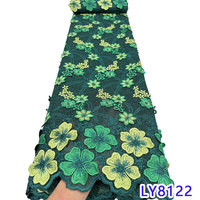 NI.AI Promotion Exceptionnelle : Tissu en Dentelle Cordonnée de Haute Qualité avec Broderie Florale 3D Appliquée pour Robes de Mariée et de Soirée pour Femmes