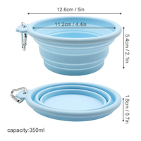 Bol pliable en silicone pour animaux de compagnie, bol télescopique pour nourriture et eau pour chat et chien, mangeoire de voyage en plein air, pliable