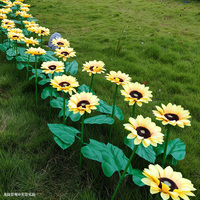 H:0.6M extérieur étanche paysage décoratif fleur lampes solaire LED jardin tournesol piquet lumières