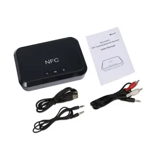 B10 NFC BT 5.0 EDR alıcı kablosuz ses adaptörü RCA 3.5MM AUX Jack Stereo müzik alıcısı kulaklık PC araba