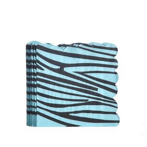 Ensemble de vaisselle jetable en papier à rayures bleues pour pique-nique, idéal pour les fêtes d'anniversaire - Product Image 5