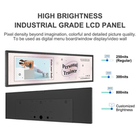 Layar LCD Panoramic 37,6 Inci untuk Pemasangan di Dinding & Plafon, Android 14 WiFi-6, Layar Bar Iklan untuk Toko Mewah