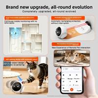 Robot compagnon pour animaux de compagnie en plastique, alimenté par l'IA, avec contrôle par application, reconnaissance vocale, Wi-Fi 4G HD, pour la sécurité domestique et mobile des chats