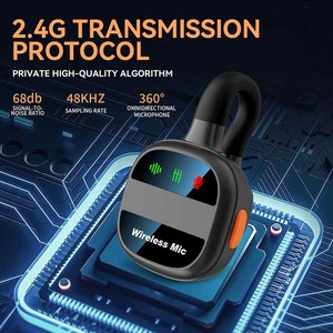 Microfone Estéreo SX38 Um Para Dois Microfone Sem Fio para Vlogging Microfone de Clip Magnético Redondo - Product Image 2