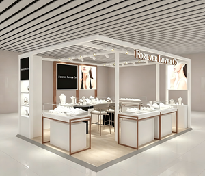 Jewelry Display Kiosk <b>with</b> LED Glass Cabinets | Modern Custom Mall Kiosk Design & Elegant Retail Showcase Solution - Product Image 3