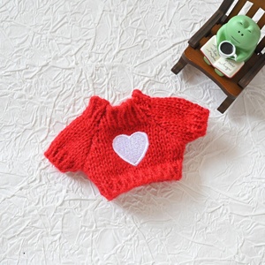 Mini peluche moelleuse et douce, poupée de dessin animé DIY, super idole, chien, ours, vêtements mignons, pull, bouton, accessoires de tenue - Product Image 3