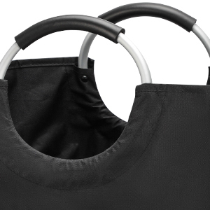 <b>Laundry</b> <b>Basket</b> <b>Collapsible</b> <b>Laundry</b> Bag Foldable Hamper Folding Washing Bin Black Sturdy Aluminum Handles with Foam Padding - Product Image 2