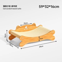 Hamac d'escalade pour chat en bois moderne et personnalisé avec jouets en boule de sisal, emballage carton durable pour usage intérieur