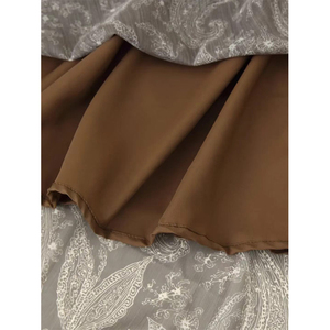 Nouvelle jupe évasée vintage en mousseline imprimée, taille haute, grande ampleur, pour femme, tenue décontractée de vacances, jupe longue plissée - Product Image 3
