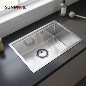Modern Stainless Steel Single Bowl <b>Kitchen</b> <b>Sink</b> with Drainboard Easy Installation Heavy Duty Durable <b>Kitchen</b> <b>Sink</b> - Product Image 1
