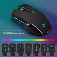 PCTENK XD10R Mini Wireless Gaming Keyboard Mouse Combo Rainbow Backlit 4800 DPI Tahan Air Ergonomis Logam 8 Tombol Pintar untuk