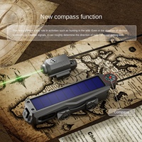 Sangle de charge solaire avec fonction boussole, pointeur laser vert de style queue de souris, viseur à faisceau réglable haute précision