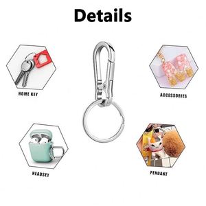 Mousqueton robuste en alliage de zinc avec clips à dégagement rapide pour porte-clés et détecteur de clés de voiture, cadeau promotionnel - Product Image 3