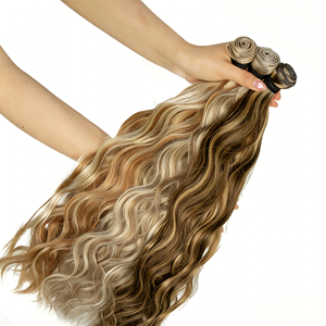 Estensioni di Capelli Umani Vergini Remy Europei Biondi Lisci 12A Double Drawn, Allineati alle Cuticole, Marca Vividion - Product Image 2