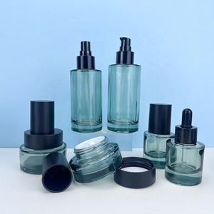 ขวดหยดน้ำมันสีเขียวเข้มแบบขายส่ง ขนาด 15 มล. 20 มล. 30 มล. 40 มล. 50 มล. ขวดแก้วเซรั่มทรงกลมไหล่แบนพร้อมฝาหยด - Product Image 3