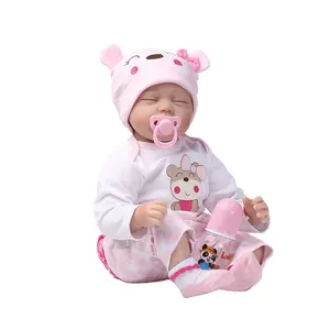 22 inch Nyata kehidupan boneka bayi baru lahir reborn vinyl lembut silicone lucu bayi boneka